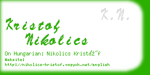 kristof nikolics business card